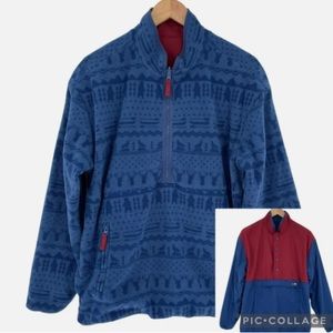 Chubbies The Arctic Tundra Reversible Fleece Pullover Windbreaker; Size: XL